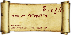Pichler Árpád névjegykártya