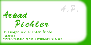 arpad pichler business card